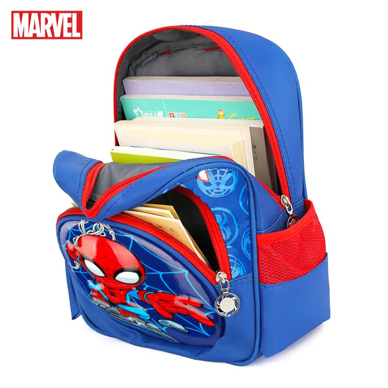 Marvel Spiderman Backpack Anime Movie Spiderman Captain America 3D Hard Shell Student School Bag Kids Bag Birthday Gifts Toys