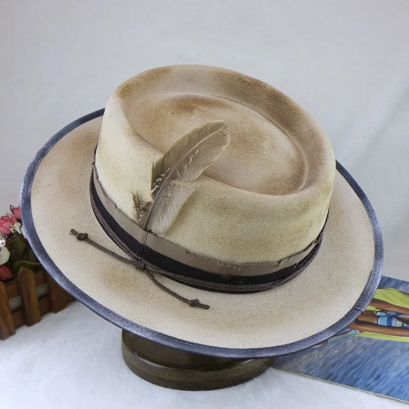 Unisex Fashionable Wool Western Cowboy Hats, Outdoor Sun Protection Hats, Comfortable and Elegant Jazz Hats