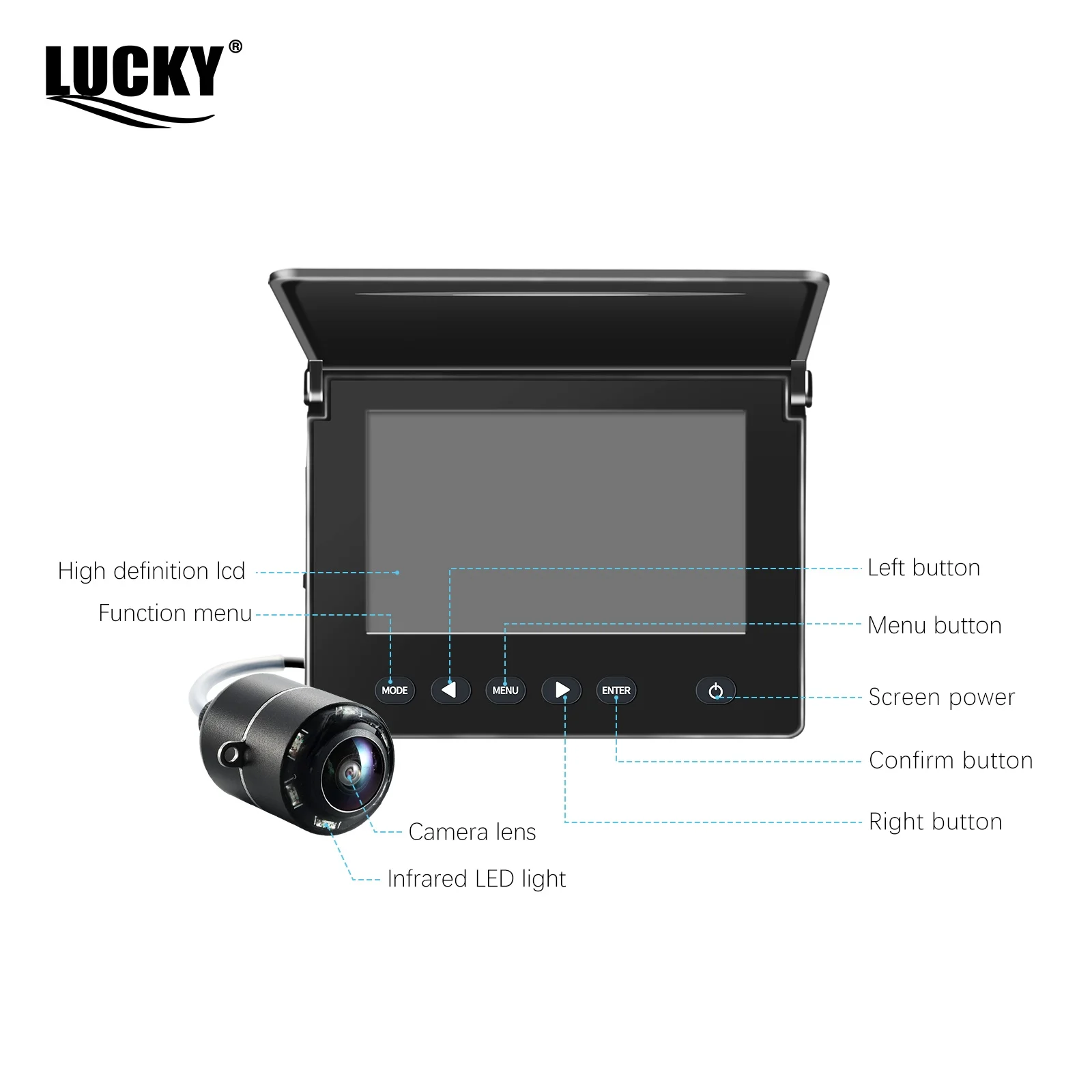 LUCKY underwater Fish Finder  fishing camera Ice Fishing Night vision Camera 4.3\