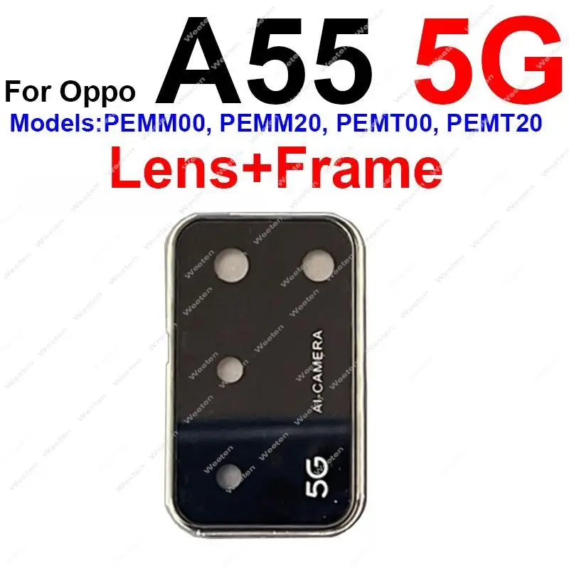 Rear Camera Glass Lens Cover For OPPO A36 A32 A35 A52 A53 A55 A54S A15 A16 4G 5G Back Camera Lens and Frame Holder Repalcement