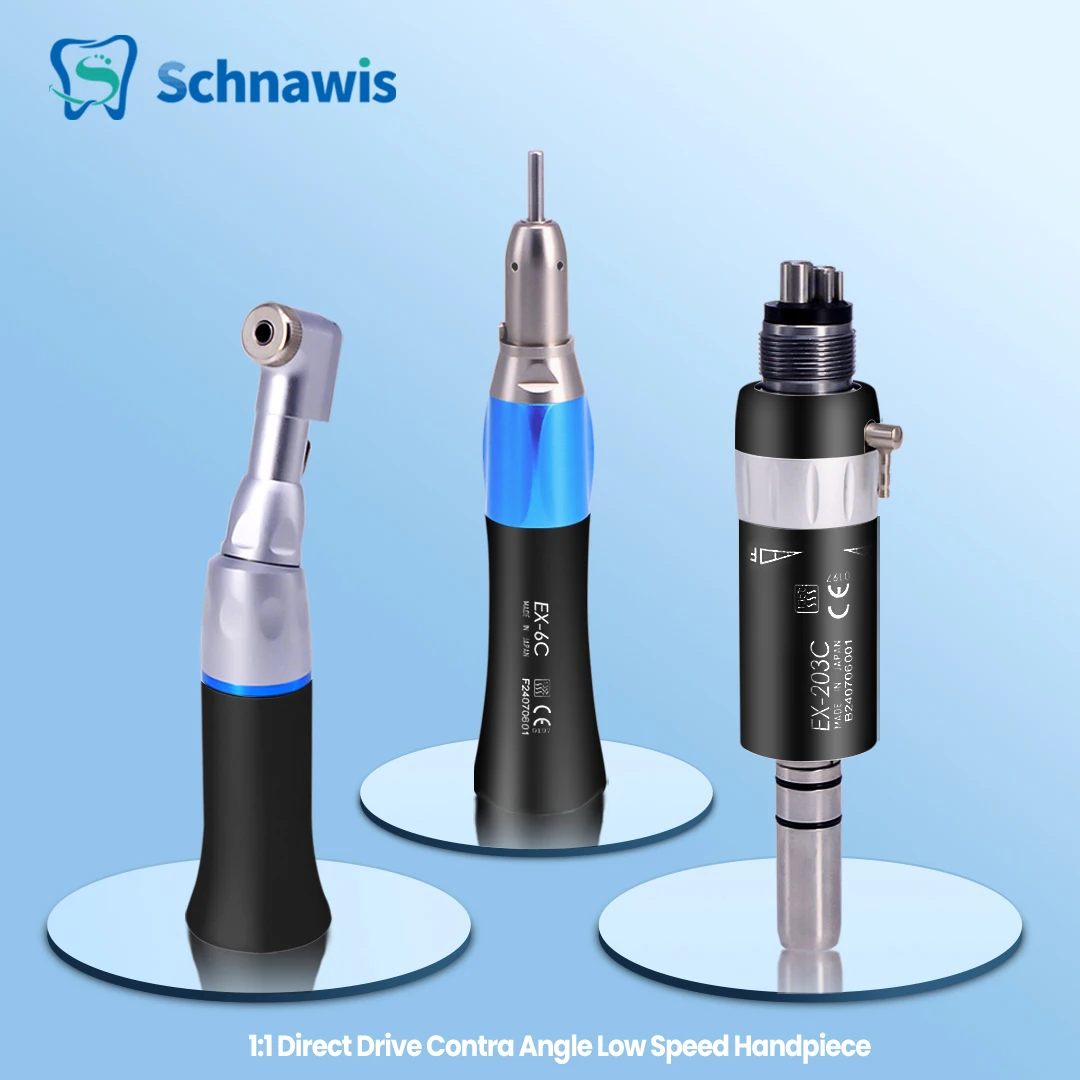 Colorful EC EX-6CEX-203C Dental 1:1 Direct Drive Contra Angle Low Speed Handpiece Dentistry Against Contra Angle Polishing Tools