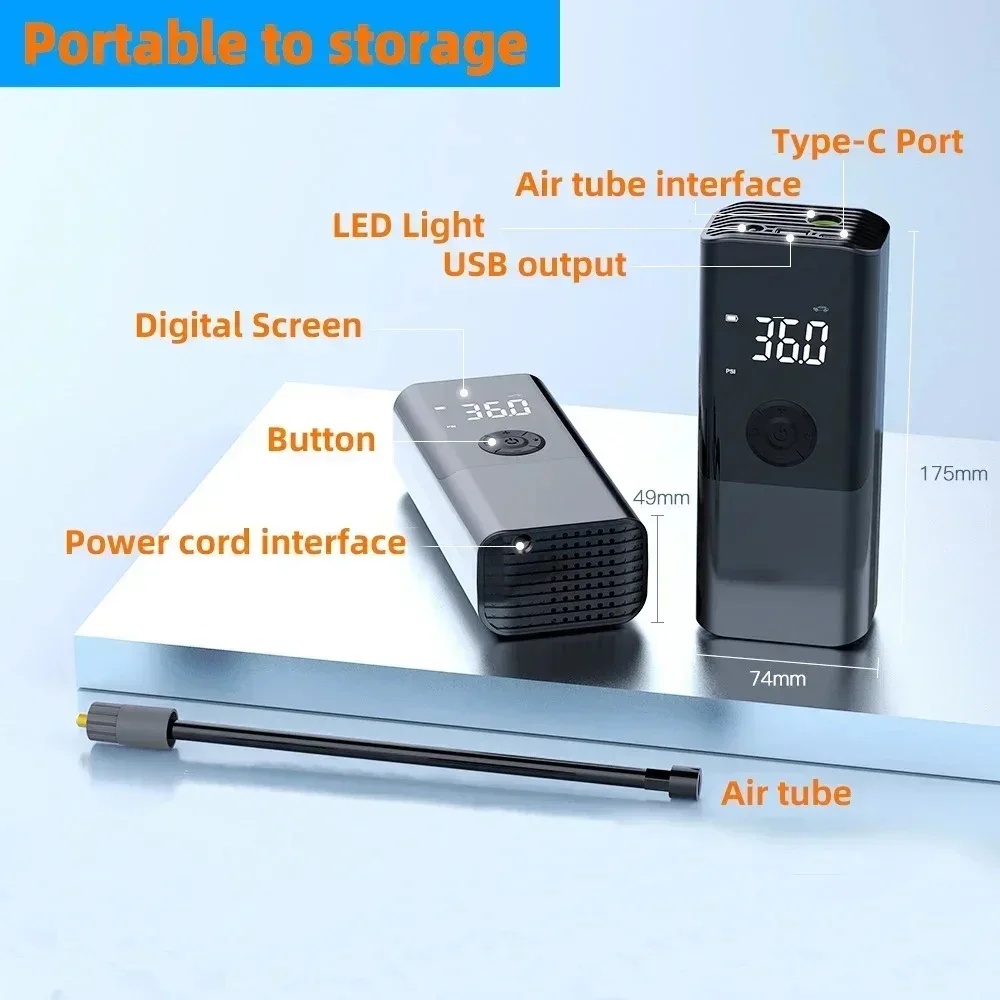 

Воздушный насос, двухцилиндровый автомобильный воздушный компрессор, 120 Вт, портативный, быстрый, надувной автомобильный насос, накачка шин, велосипедные шарики, накачка