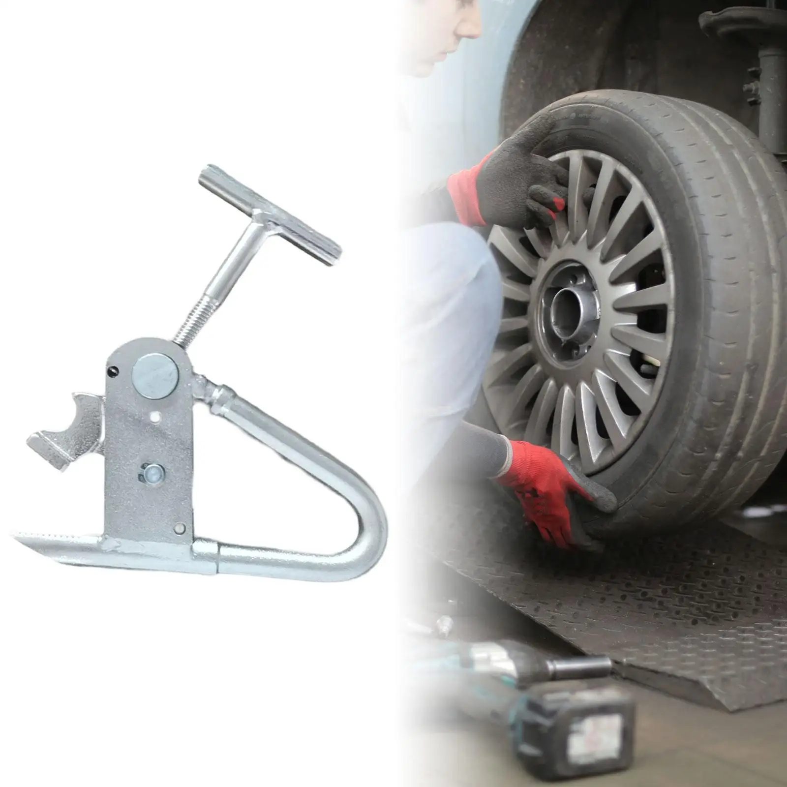 

Steel Tire Bead Clamp Drop Center Tool Manual Wheel Changing Equipment for Heavy Duty Car Tire Removal Installation Garage