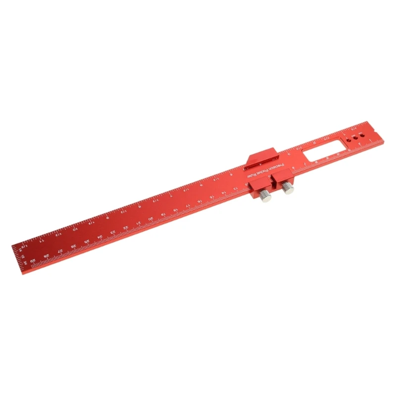 Woodworking Ruler 3Pcs Pocket Metal Slide Rule Inch T-Types Scribing and Square Ruler (6/8/12 Inch)