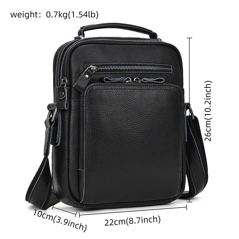 Fashion Leather Shoulder Bag Genuine Leather Messenger Bag Crossbody Bag Casual Male Bags School Bag Outdoor Men\'s Bag