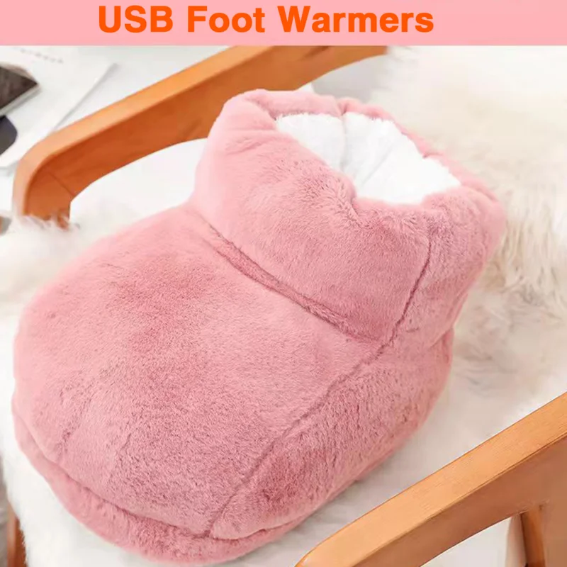 Electric Slippers USB Rechargeable Heater Foot Warmer Hand Heater Feet Heated Warm Feet Winter Cushion Cover Feet Heating Pads