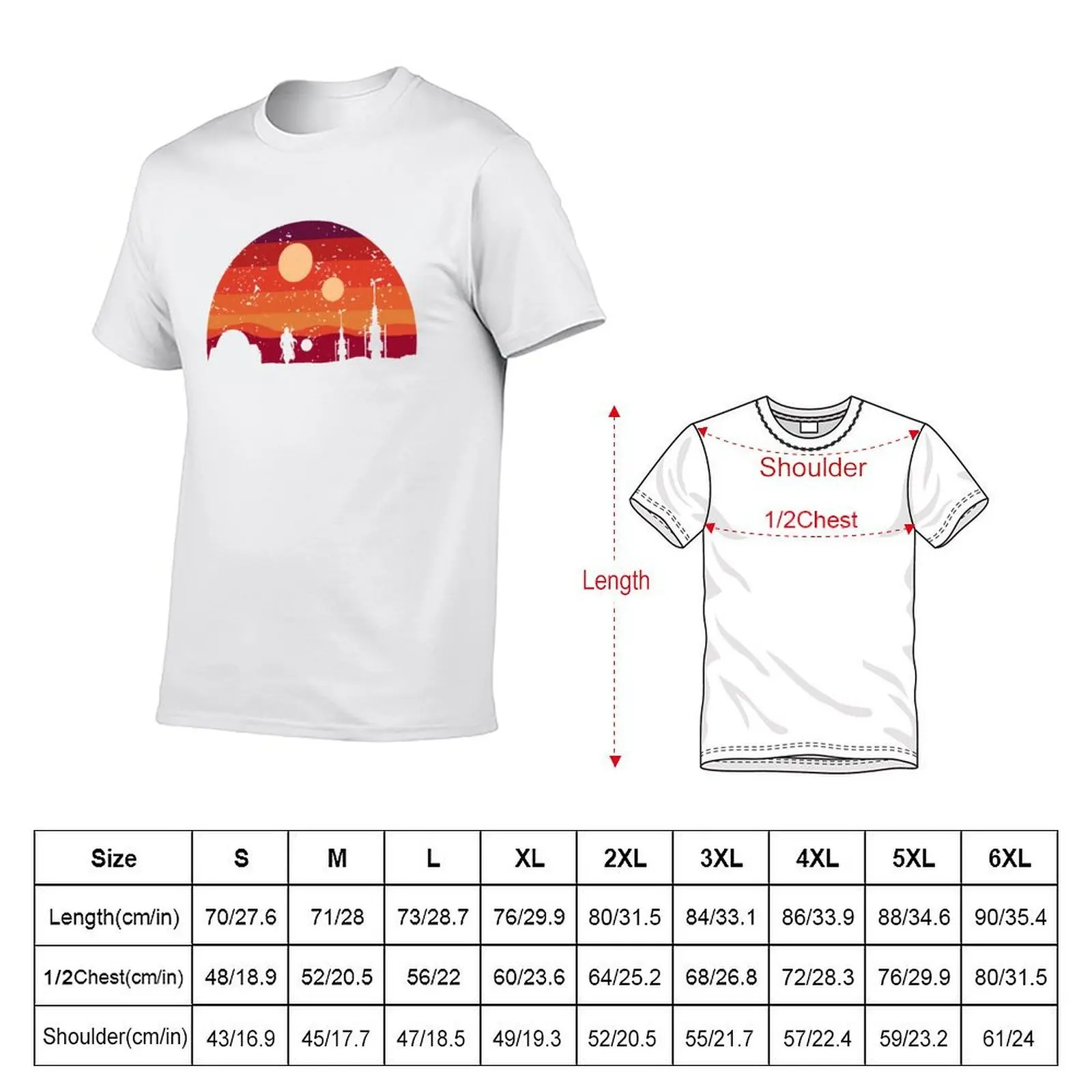 tatooine retro T-Shirt man graphic t shirt printed t shirts for man T-Shirt