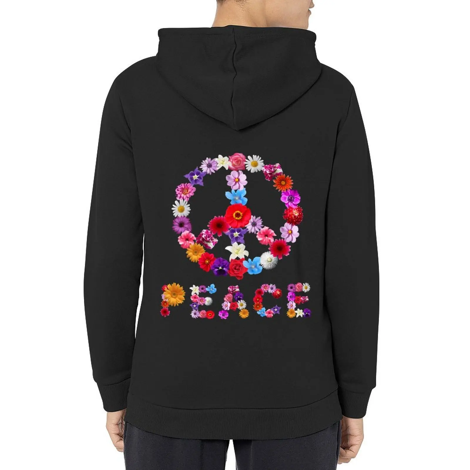 

Hippie Peace Hoodie men's winter sweater hooded shirt korean autumn clothes mens clothes hoodies for men