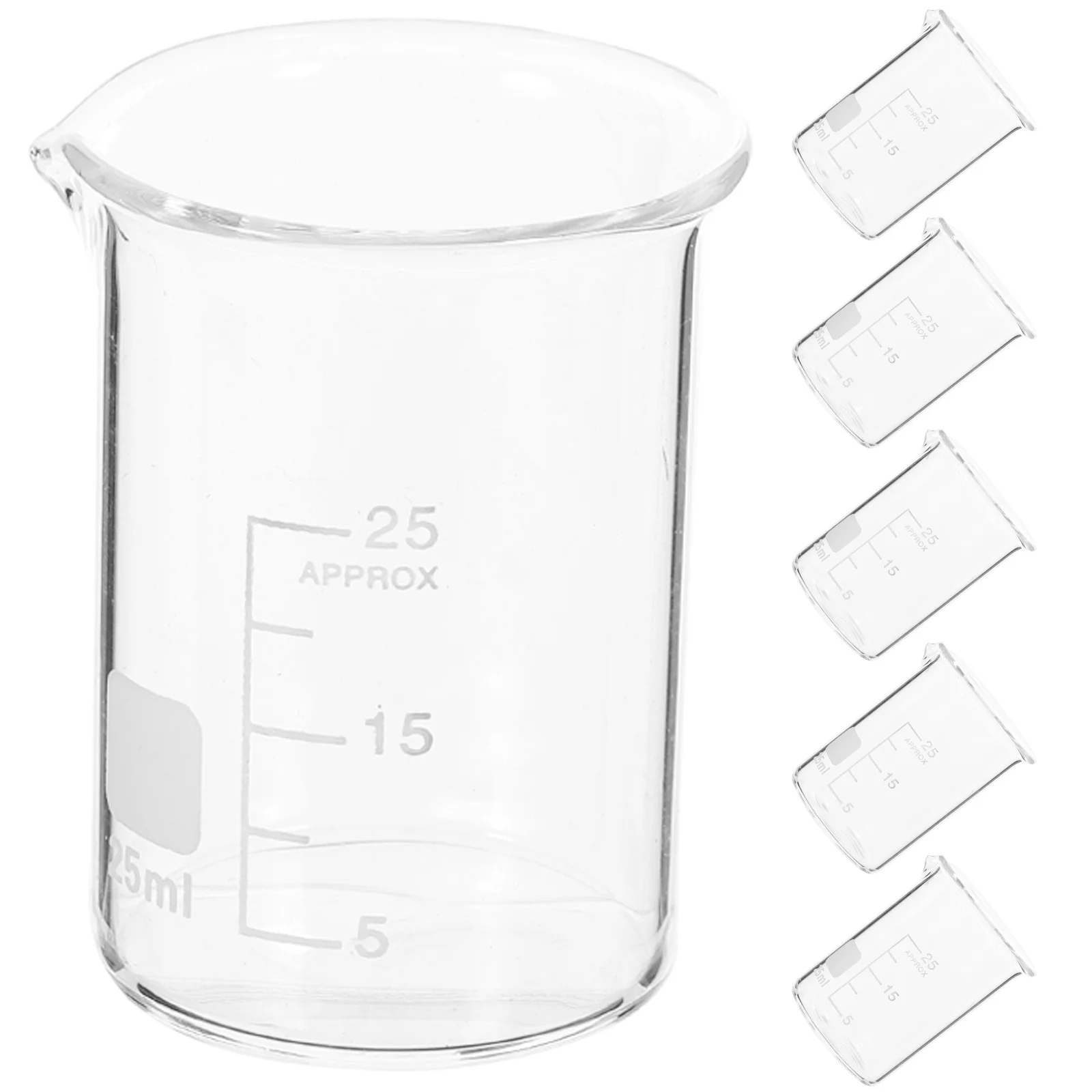 

6 Pcs Small 10ml Glass Beakers Lab Measuring Cups Chemistry Laboratory Glassware Liquid Measurement Equipment Set Supplies Tools
