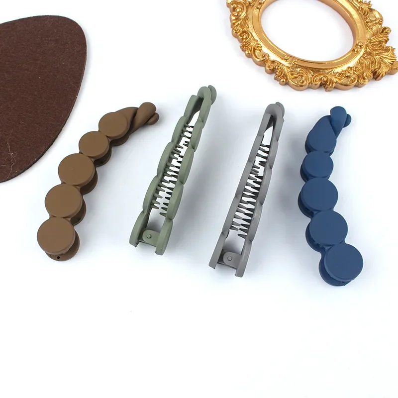 Matte Banana Clip Korean Fashion Solid Color Ponytail Holder Hair Clip Simple Hairpin Barrettes for Women Girls Hair Accessories