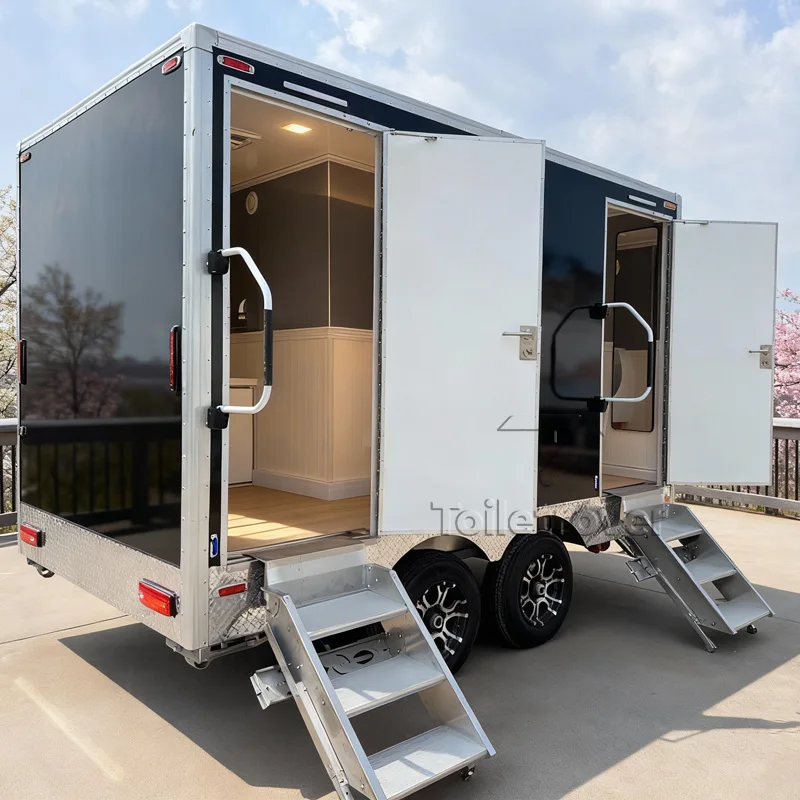 

Custom-Made Portable Restrooms Trailer Outdoor Mobile Bathroom Trailer Triple Luxury Mobile Toilets Trailer for Sale