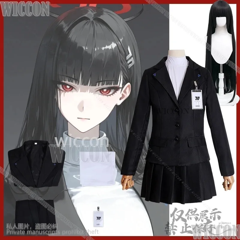 

XT8Tsukatsuki Rio Anime Game Blue Archive Cosplay Sexy OL Office Clothing Black Dress Wig Girl Woman Cos Carnival Outfit CuXT6@!
