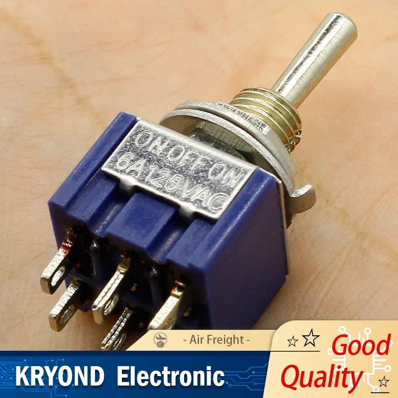 

Акция! 5 шт. 3-позиционный миниатюрный мини-тумблер 2P2T DPDT ON-OFF-ON