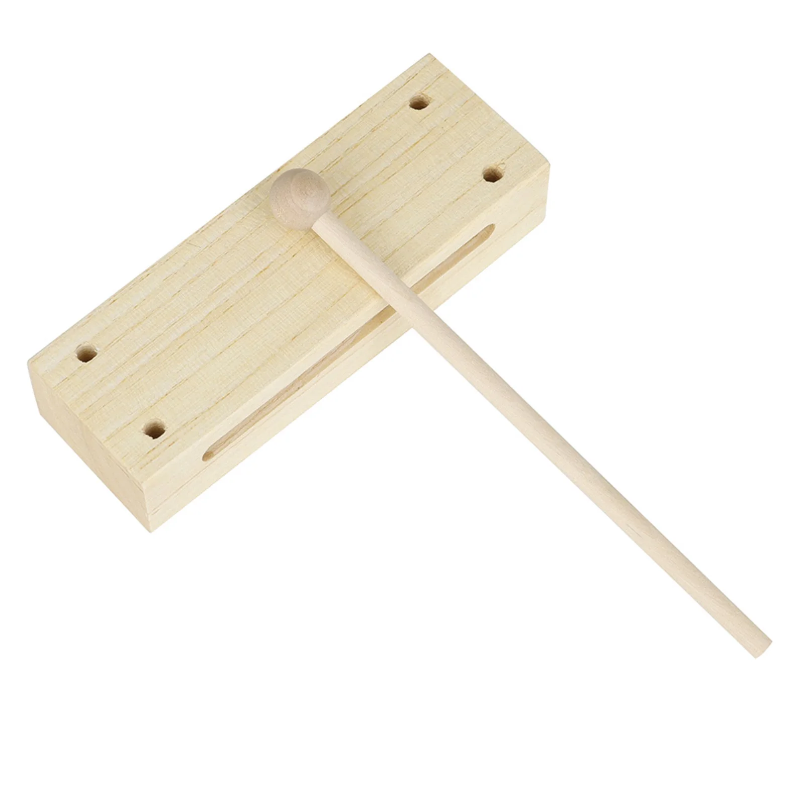

Square Solid Wood Percussion Instrument 2 Tone with Mallet Burlywood 17*5.8*3.8cm 187.1g Kids Educational Musical Tool 1