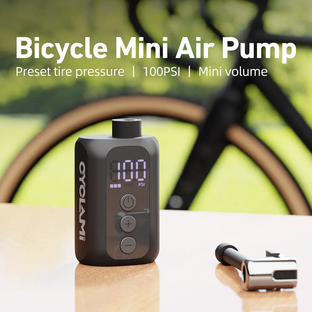 

100 PSI Portable Air Pump LED Display Wireless Ball Pump Multifunctional Bicycle Tire Inflator USB Rechargeable for Bicycle Ball