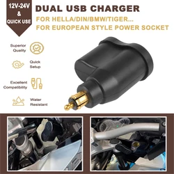 Universal Motorcycle Dual Power USB Charger Adapter Plug Socket Waterproof For BMW R1250GS R1200GS F800GS F850GS R 1250 1200 GS