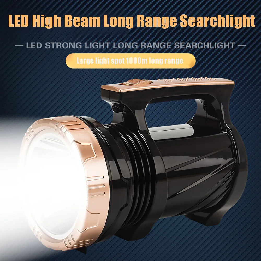 LED Strong High Power Multi-functional Bright Flashlight Long Range Portable Searchlight Rechargeable Bulb Fire Emergency Torch