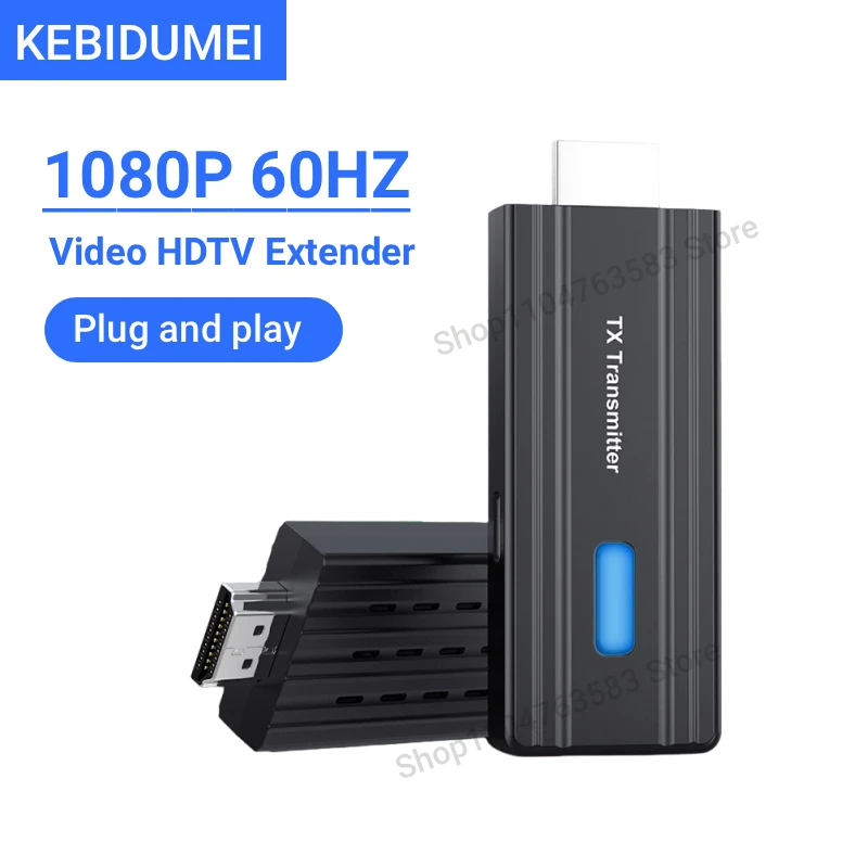 KEBIDUMEI 1080P 50M HDMI-kompatibler drahtloser Sender und Empfänger TV-Stick-Dongle-Videoadapter für Kamera, Laptop, PC zu TV