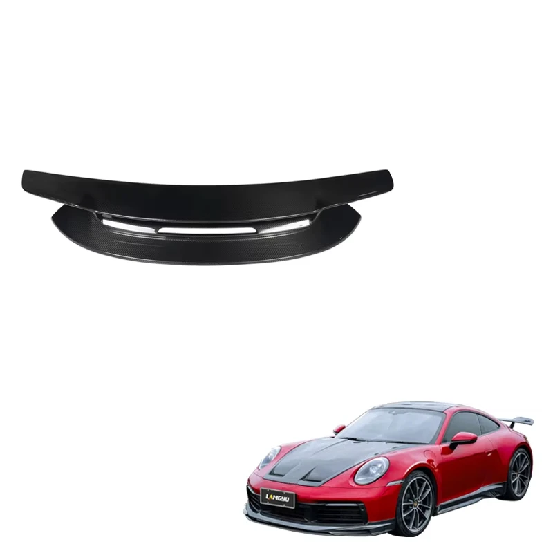 

Аксессуары Langyu, задний спойлер багажника, сухой хвостовой спойлер из углеродного волокна для Porsche 911 992 Carrera SD Style 2020+, задний спойлер