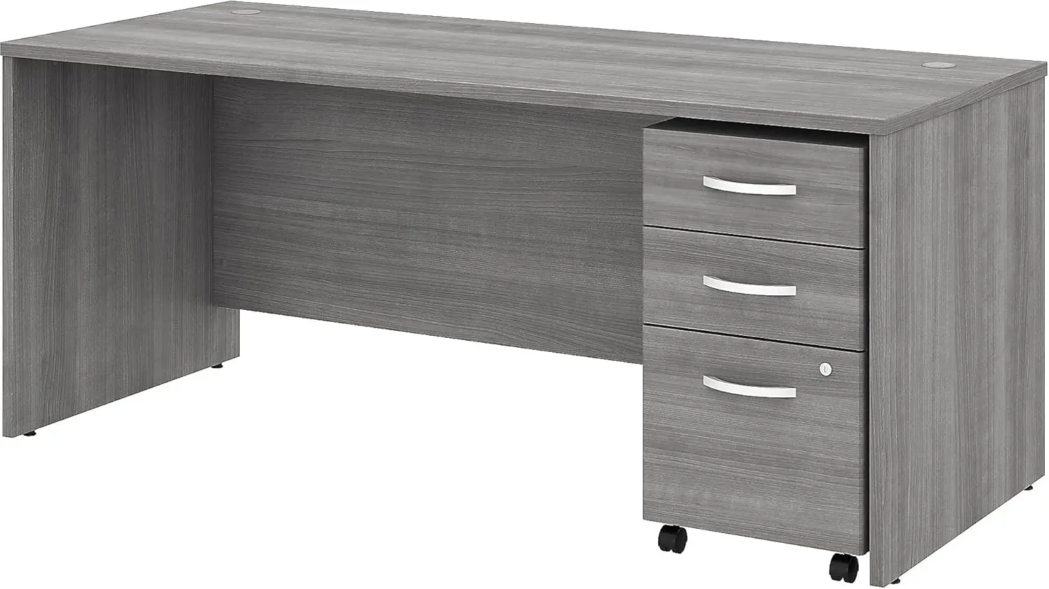 Bush STC013PGSU Studio C 71-Inch Office Desk with Mobile File Cabinet, Platinum Gray