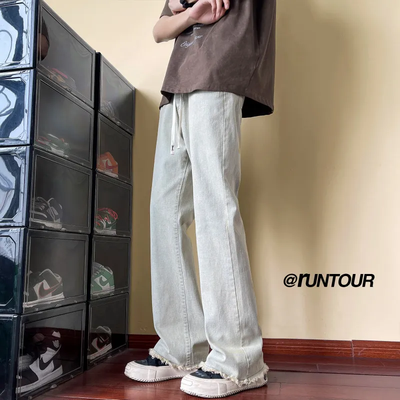 

Tall Men's Micro Flare Jeans M Design Waed Straight Cotton Polyester Blend Summer Wearable High Street Faion