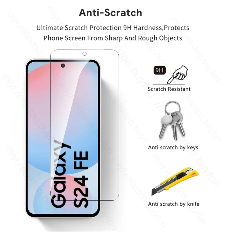 5-1 Stück 9H Premium Panzerglas für Samsung Galaxy S24 S24FE S25 FE S21FE S23FE Handy-Displayschutz Explosionsgeschützter HD-Film – Detail 5