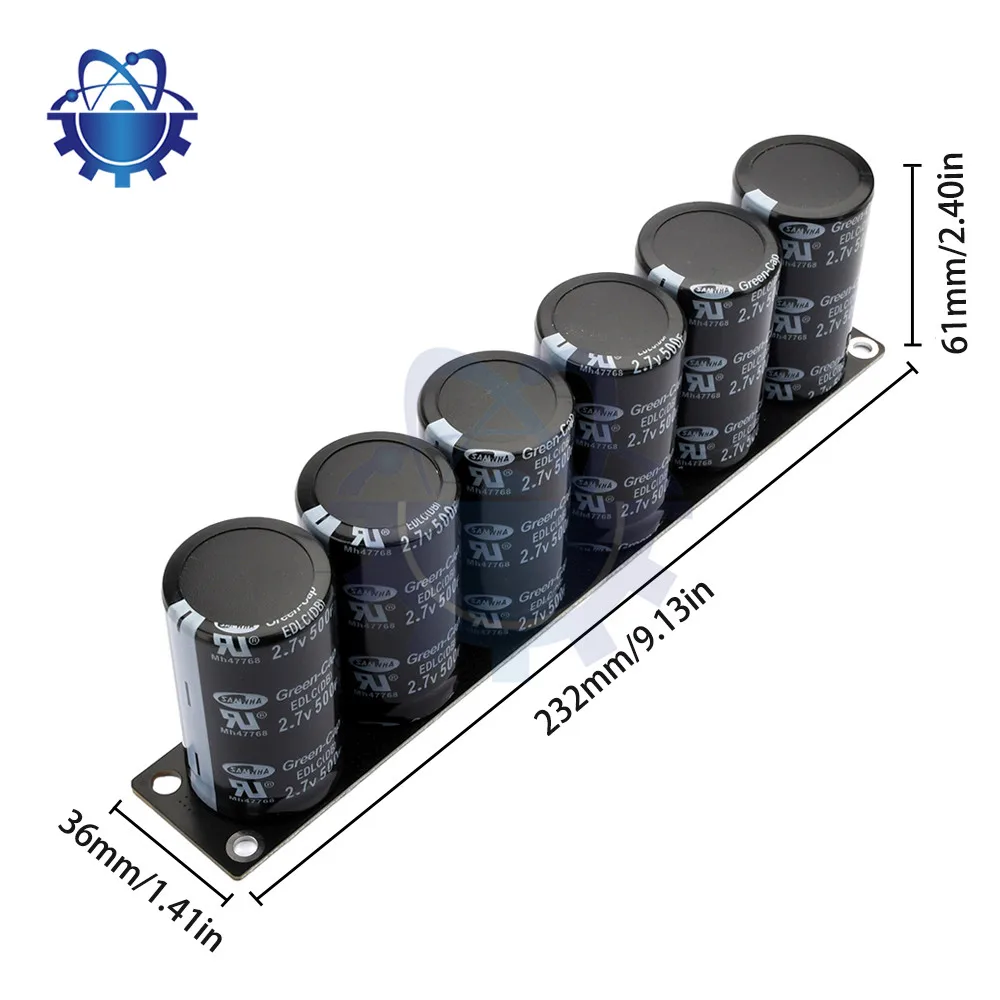 Imagem -06 - Super Farad Capacitor para Carro Placa de Proteção Capacitor Eletrolítico de Áudio 2.7v 500f 16v 1conjunto 1set