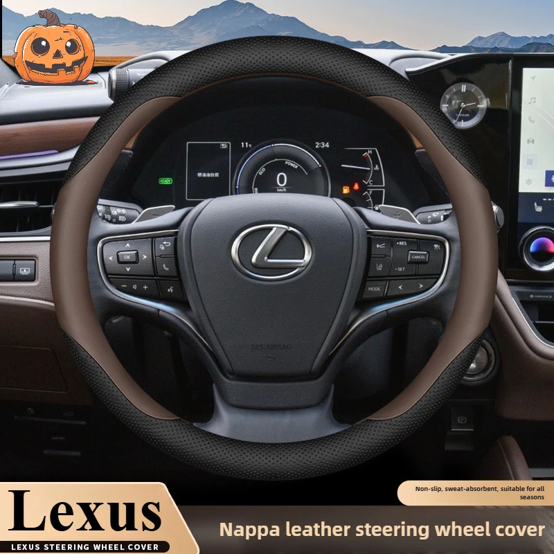 

Leather Car Steering Wheel Cover for Lexus RX NX LBX LX600 ES350 RX350 ES RX350h 2025 Accessories