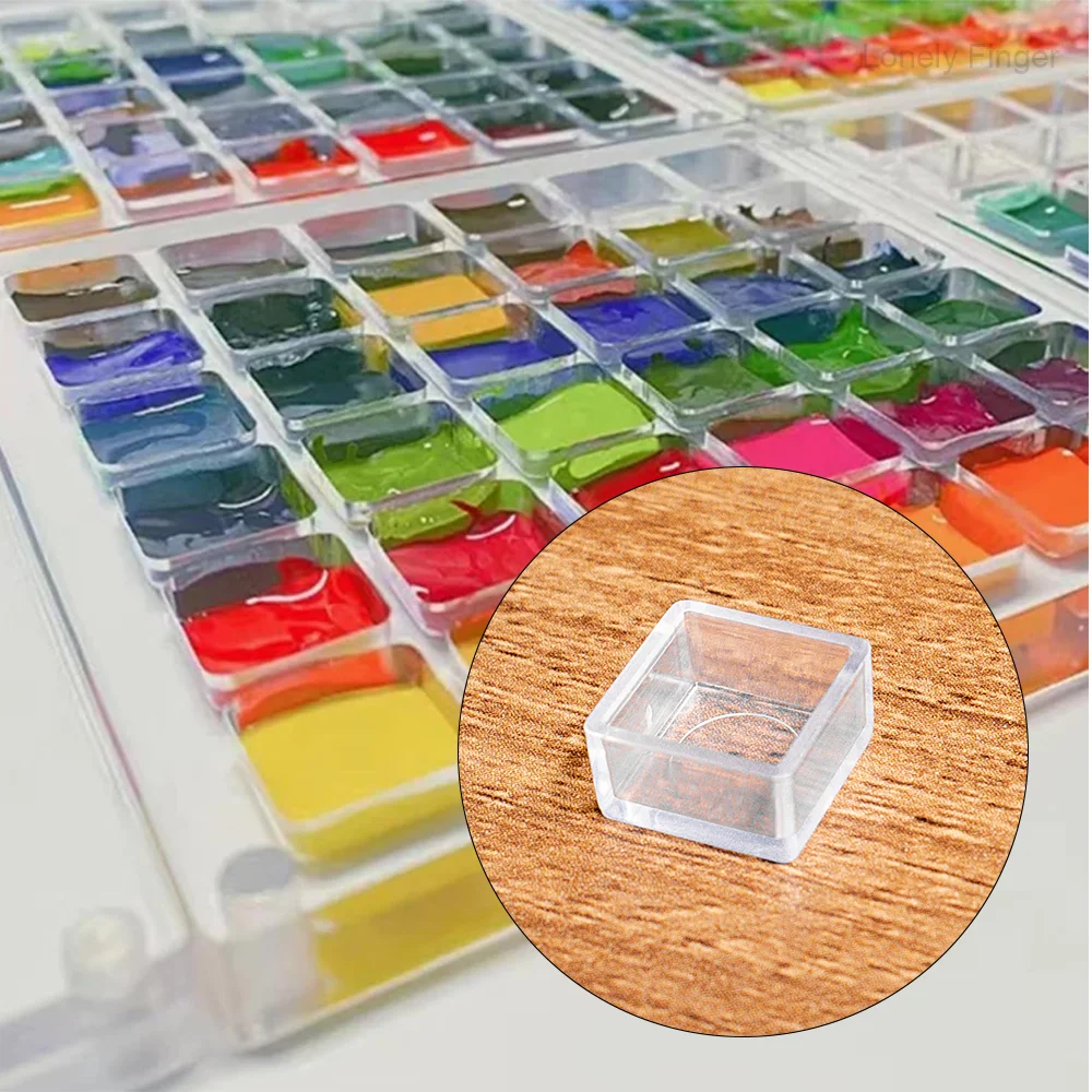 50/100 قطعة 0.5 مللي مقلاة ألوان مائية من البلاستيك الشفاف مقالي فارغة لطلاء الألوان المائية لوحة فناني بلاستيكية الغواش #6