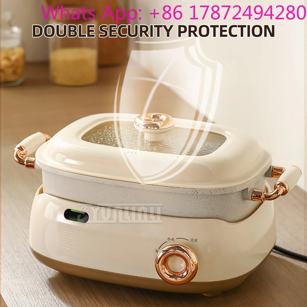 Household Electric Hot Pot Machine 6L Double-flavor Cooking Pot Portable Multi Cooker Panelas De Cozinhar