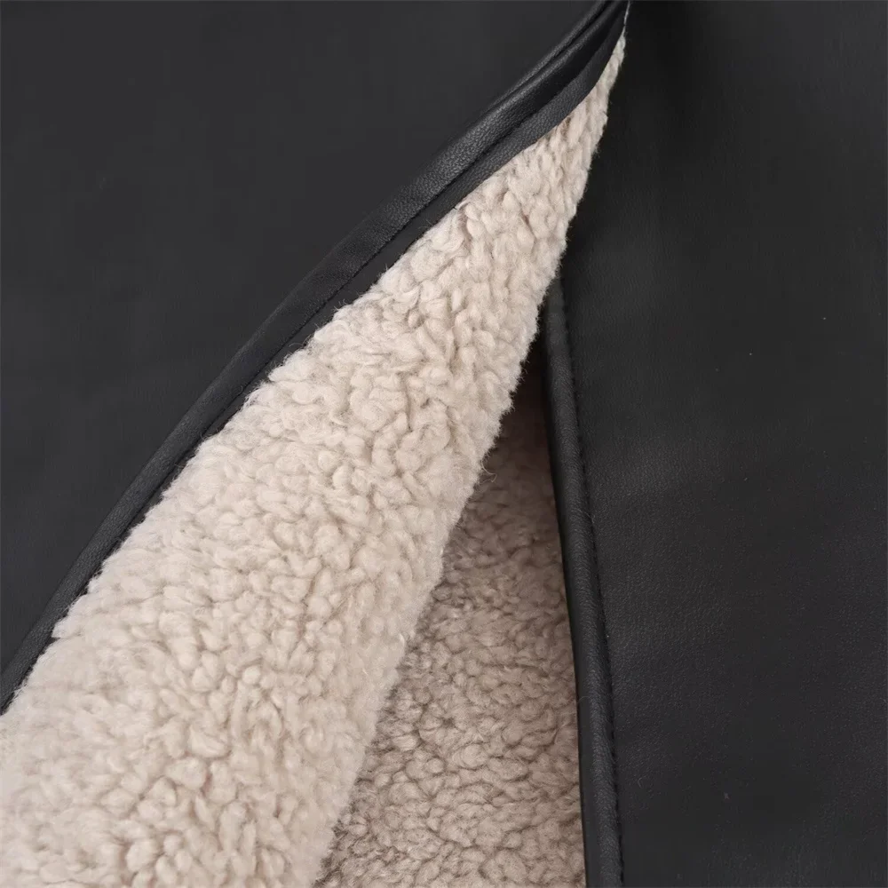 Pop 2025 abrigo de doble cara con doble botonadura y manga larga con cuello para mujer, nuevo producto de otoño/invierno, ropa para mujer