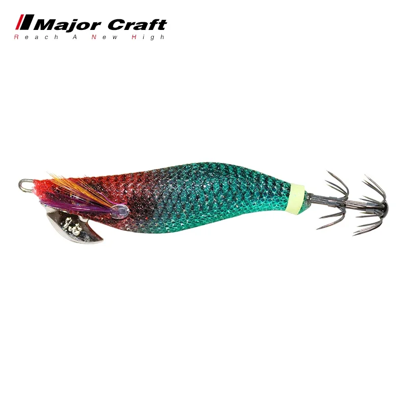 MajorCraft Japan 1.8 2.0 Glow Wooden Shrimp Squid Hook Continental New Big Eyes Blowing Squid Bait Lure