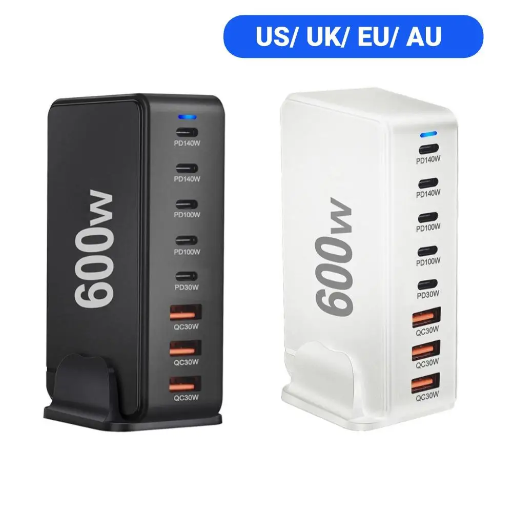 

NEW 600W Gan Fast Charge 3.1 USB Type C Mobile 8-port 28V5A PD Charger Convenient To Carry Tablet Charger