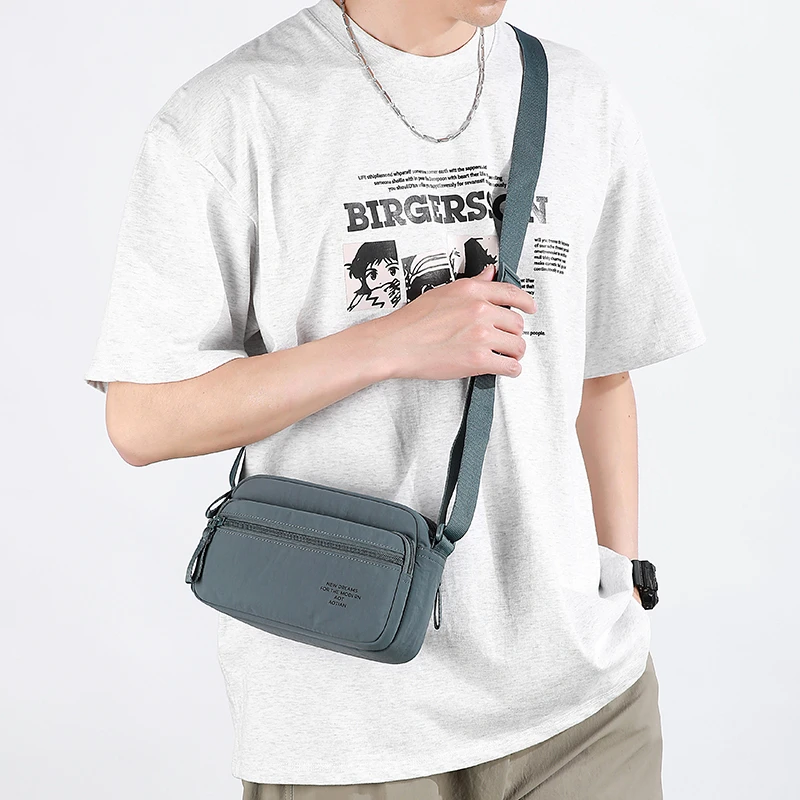 Leichte Damen-Umhängetasche aus Nylon mit mehreren Fächern, lässige Schultertasche für Alltag, Reisen und Einkäufe – Detail 15