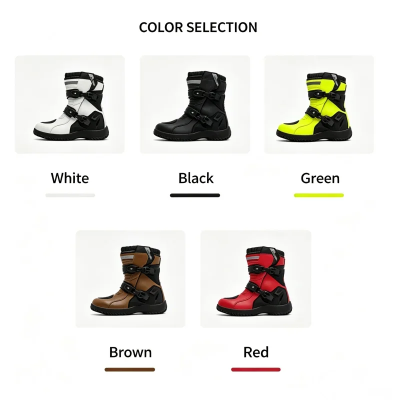 Motorcycle Rally Riding Boots, Anti-Collision Breathable Motorbike Boots, Road Racing Four Seasons Protective Riding Footwear