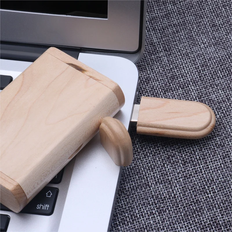 Usb Flash Drive U Disk Memory Stick Extern Geheugen Houten Flash Drive Met Box Draagbare U Disk