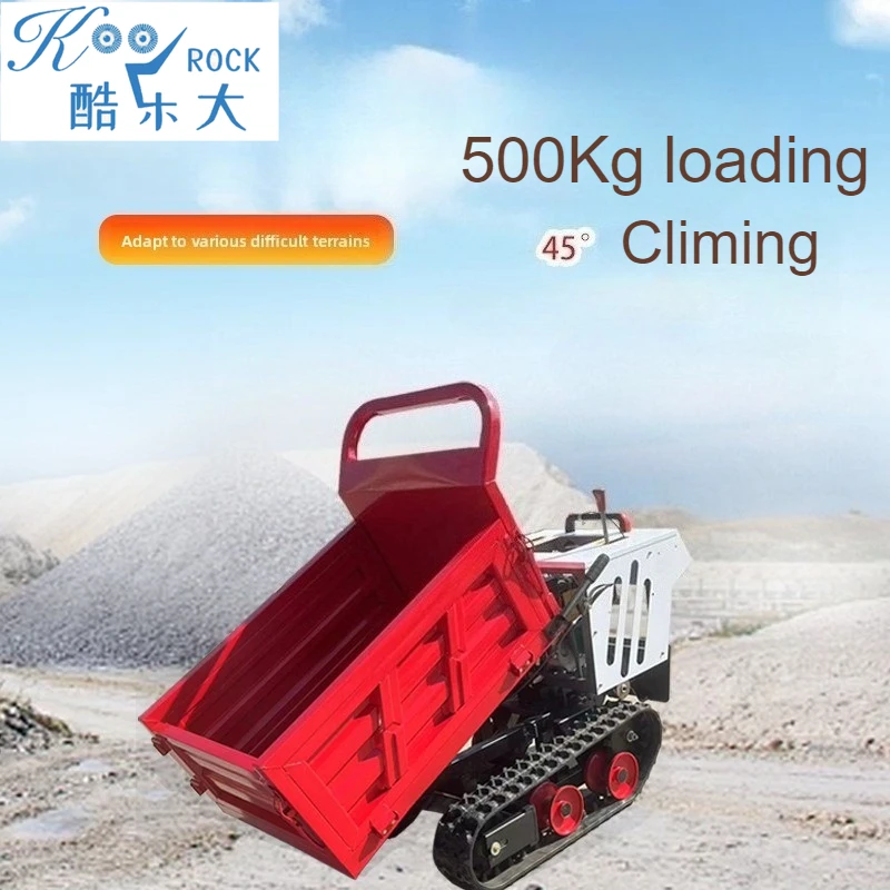 0.5 Ton Self-Dumping Tracked Carrier | 45° Slope Climber for Orchard & Mountain Farm | Gas-Powered All-Terrain Crawler