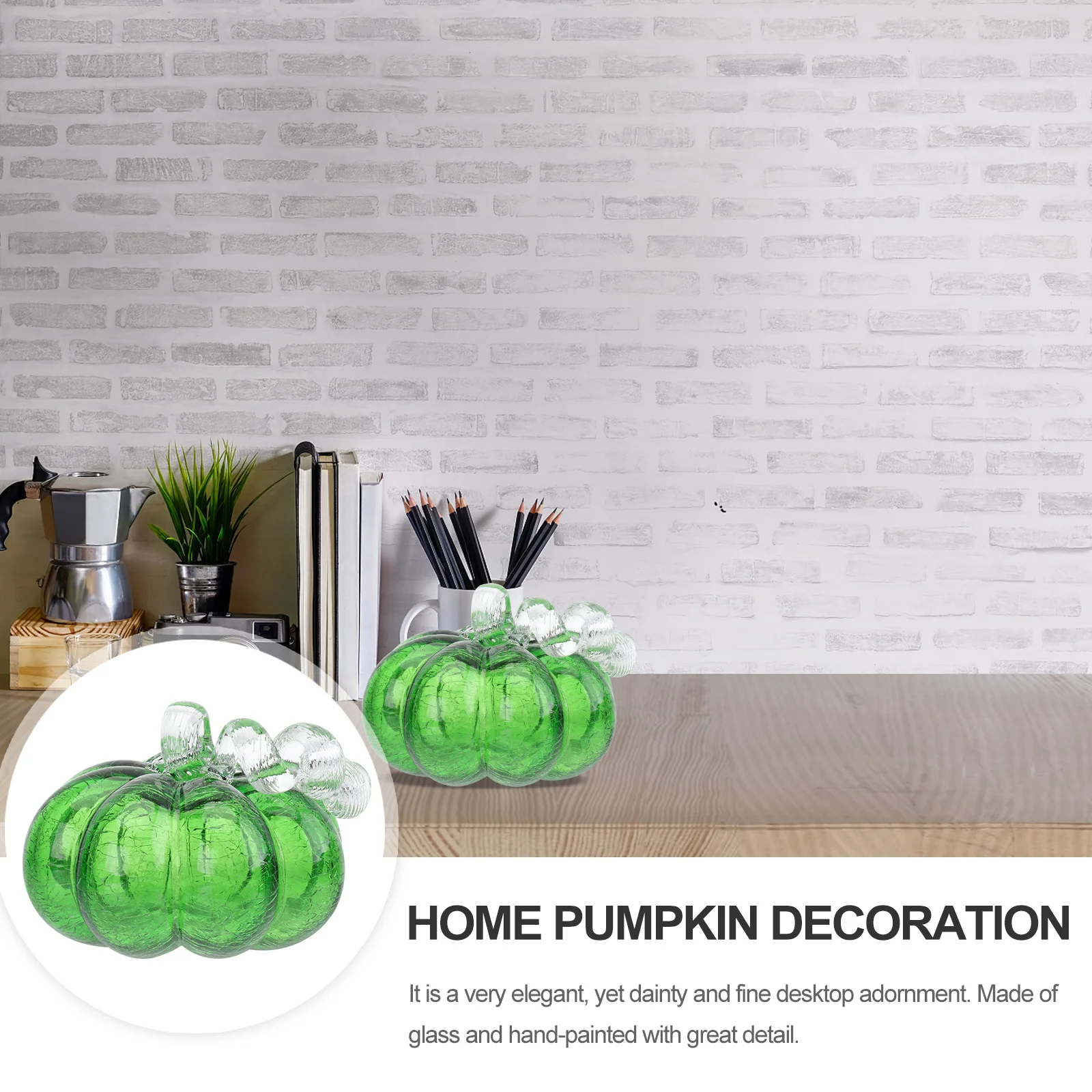 

Christmas Ornament Home Pumpkin Decoration Adornment Desktop Glass Crafts Pumpkins for Decorating Tabletop Figurine