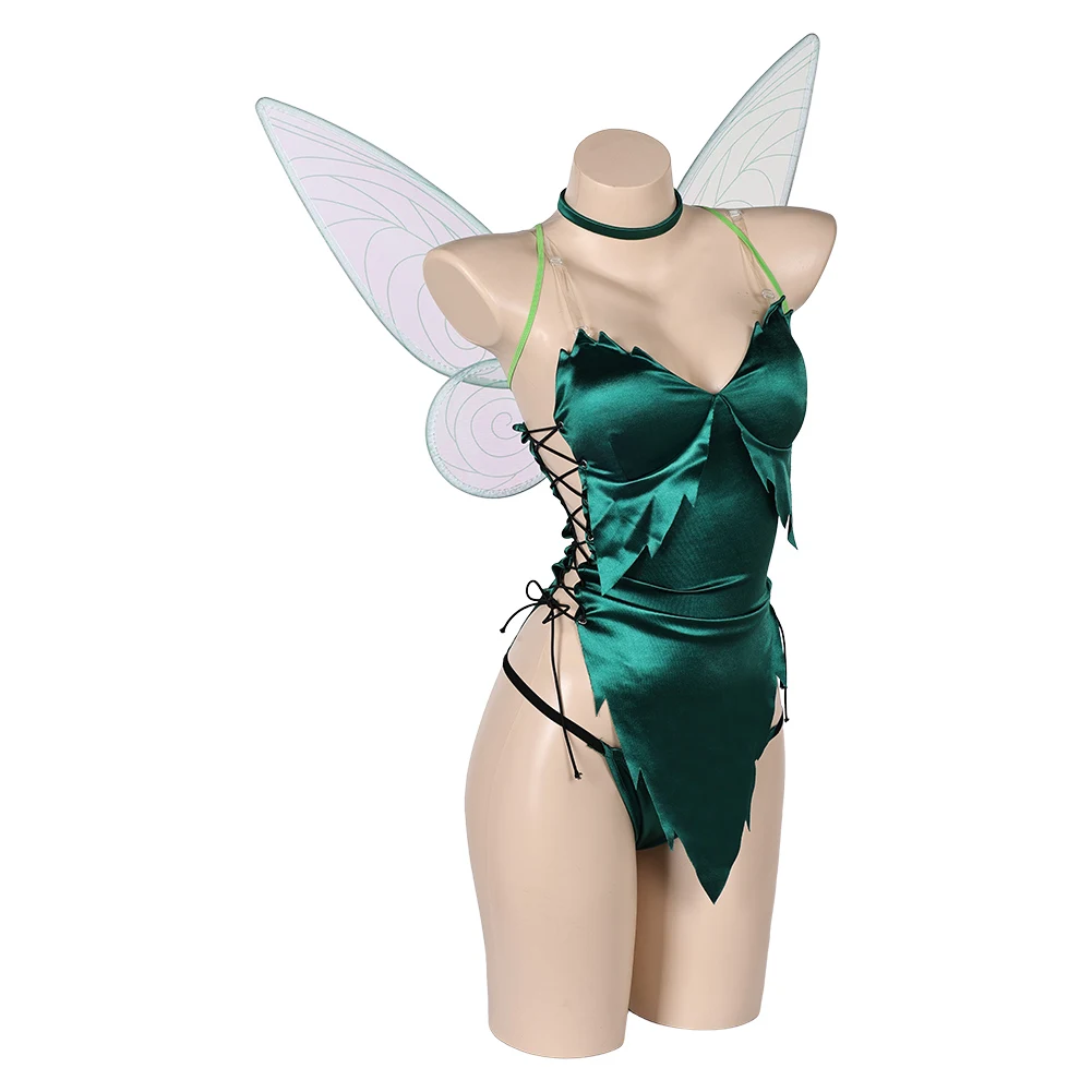 Women Pan Cosplay Tinker Bell Christmas Cosplay Costume Fantasia Roleplay Vest Wings Outfits Halloween Carnival Party Suit