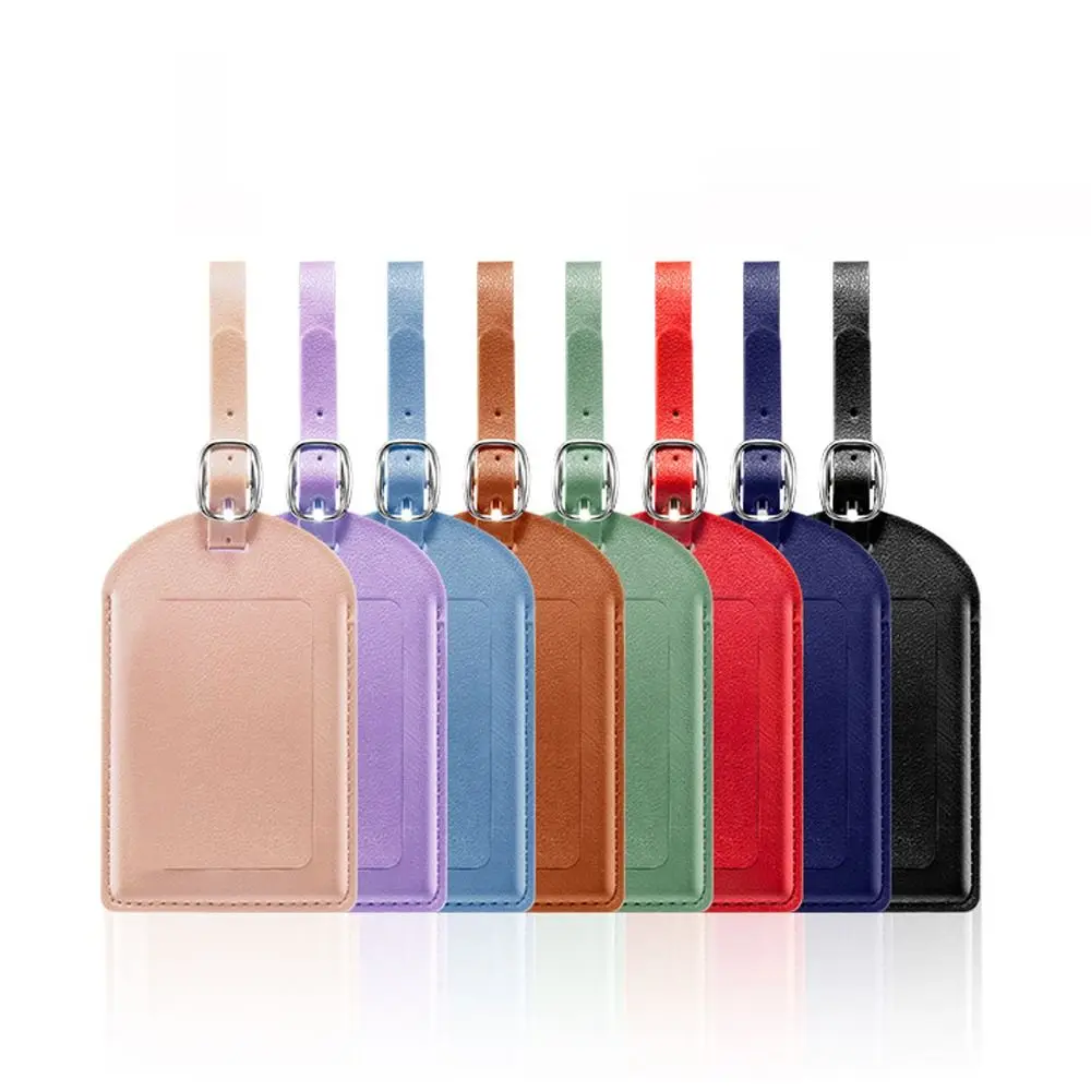 High Quality PU Leather Luggage Tags Durable Anti Loss Baggage Boarding Bag Tag Creative Travel Accessories Women