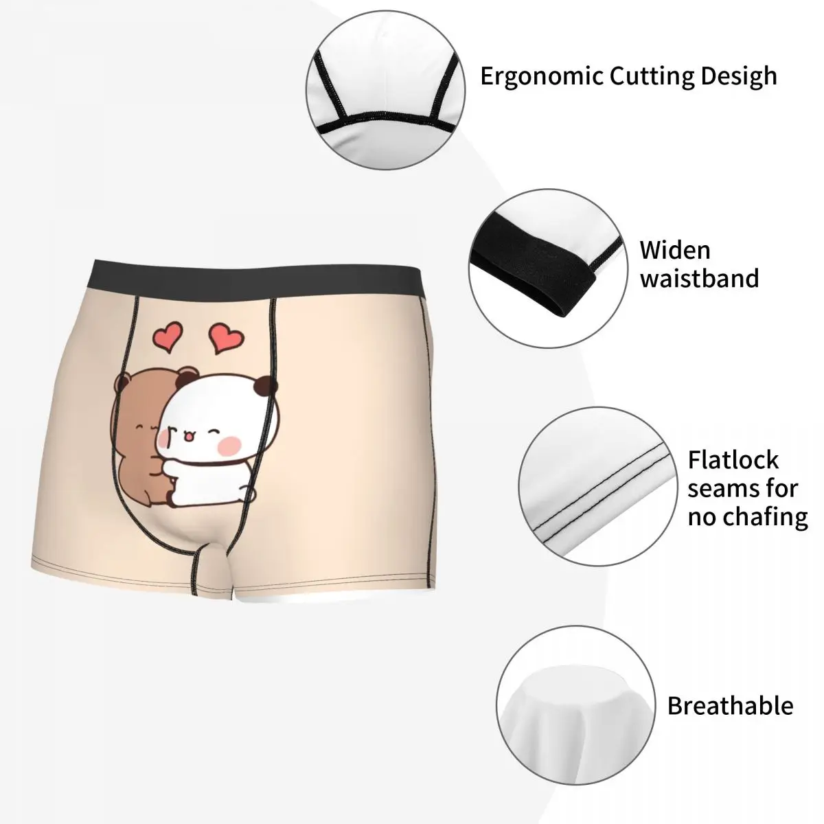 UWU slip Boxer da uomo Bubu Dudu Cartoon intimo altamente traspirante pantaloncini con stampa di alta qualità Idea regalo