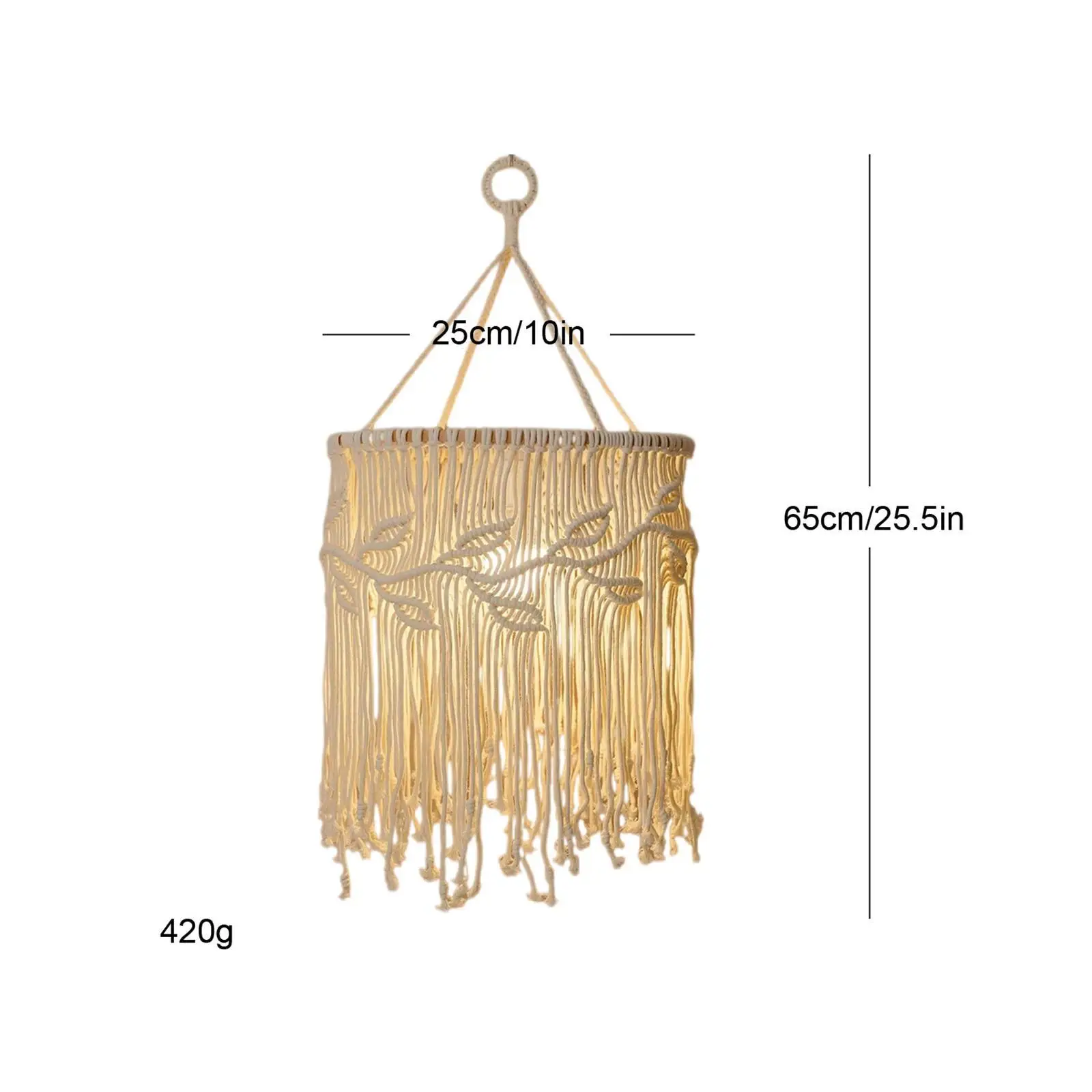 Pantalla de lámpara colgante de macramé, decoración Bohemia, borla colgante, cubierta de luz colgante para habitación, oficina, dormitorio, hogar