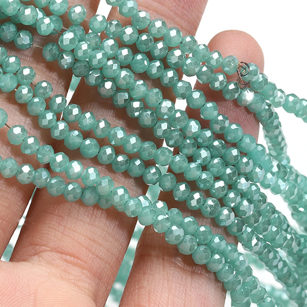 120 Stück Kristallglasperlen, Rondelle, aus Österreich, facettiert, lose, runde Perlen zum Basteln von Schmuck, für DIY-Halsketten und Armbänder. – Detail 35