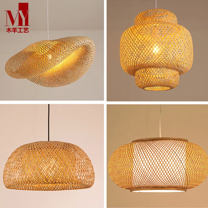 Withered Factory direct sales of retro hand woven lighting fixtures, hotel bar and homestay pendant lighting fixtures, bamboo wo