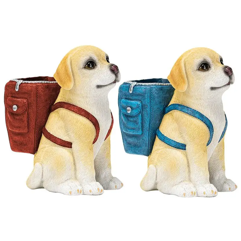 

Cute Puppy Labrador Pen Holder Resin Desk Decoration Office Stationery Desktop Ornament Birthday Gift For Students Kids