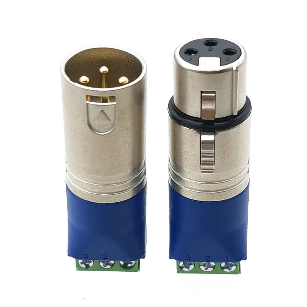 

1pc New 3 Pin Male XLR to Screw Terminal Adapter XLR Solderless Terminal block Microphone Audio Connector for DMX512 Speaker