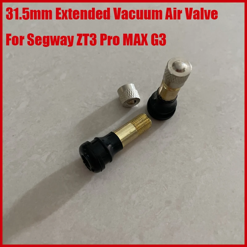 Válvula de ar de vácuo estendida para segway zt3 pro max g3, 31.5mm, acessórios para scooter elétrica, peças de gás sem câmara de vácuo de roda