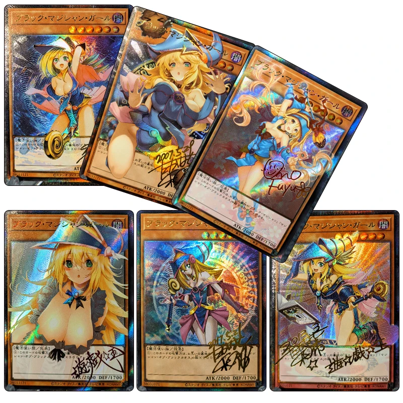 Diy Homemade Anime Yu-Gi-Oh! Black Magician Girl Character Bronzing Collection Flash Card Cartoon Toys Christmas Gift