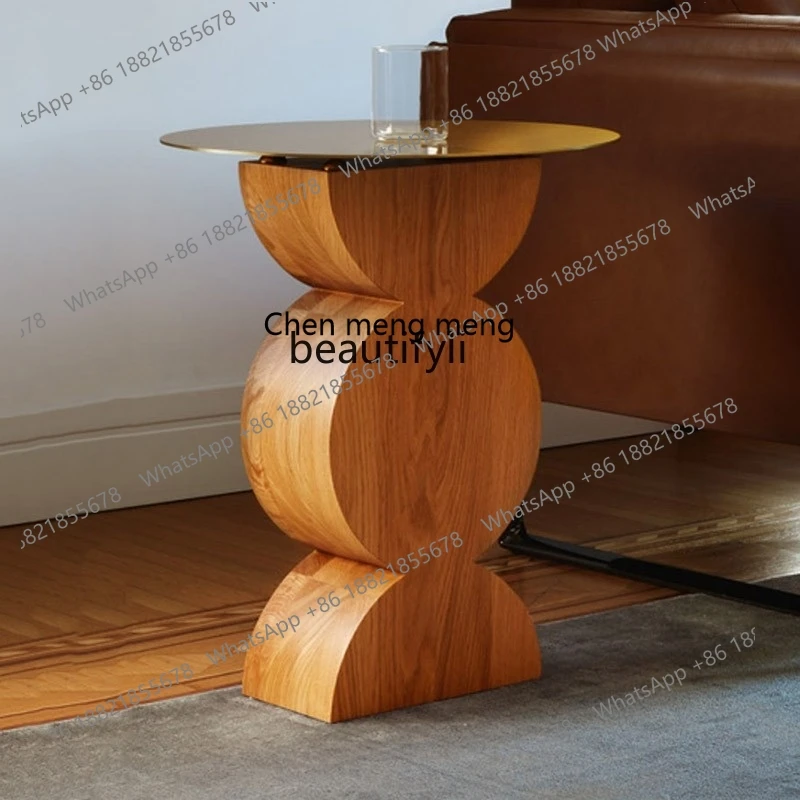 E153 Italian Style Light Luxury Solid Wood Side Table Living Room Creative Irregular Sofa Corner Table