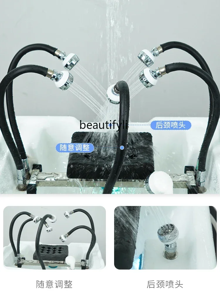 Mobile Shampoo Basin Water Bowl Head Therapy Instrument Beauty Salon Barber Shop Water Circulation Integrated Bed